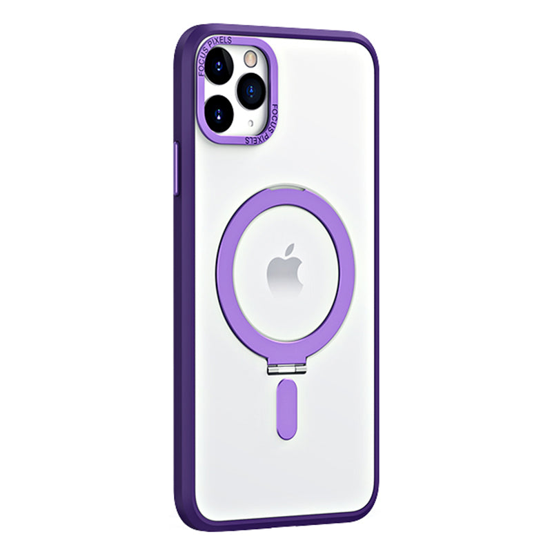 For iPhone 11 Pro Max 6.5 inch Collision Proof Skin-touch Phone Case Compatible with MagSafe Electroplating Camera Frame Design PC TPU Kickstand Cover For iPhone 11 Pro Max 6.5 inch Collision Proof Skin-touch Phone Case Compatible with MagSafe Electroplating Camera Frame Design PC TPU Kickstand Cover
